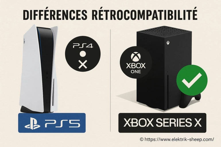 Différences de rétrocompatibilité entre ps5 et xbox series x