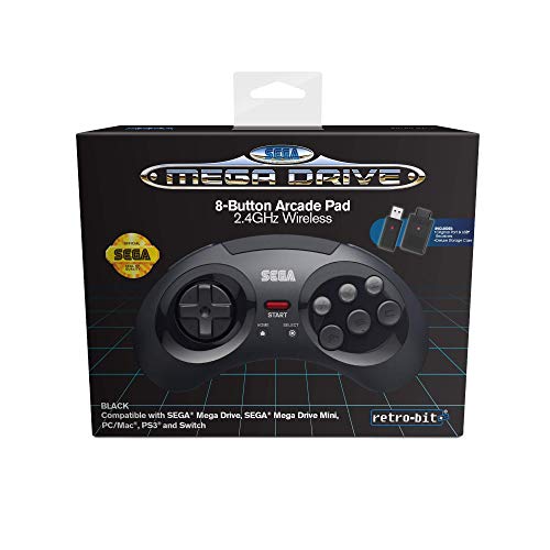 Retrobit - Sega Mega Drive Manette 8 boutons sans fil 2.4Ghz